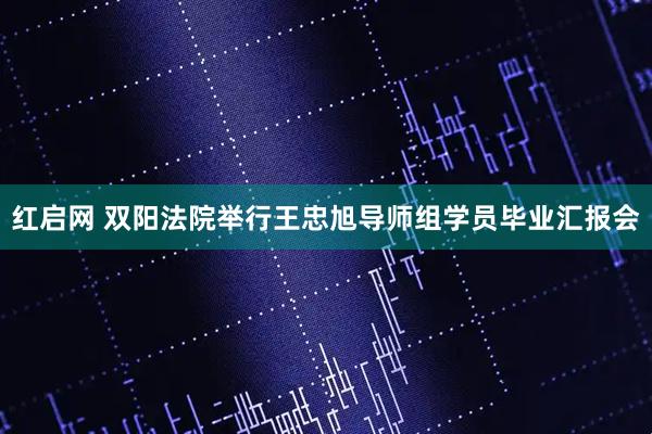 红启网 双阳法院举行王忠旭导师组学员毕业汇报会